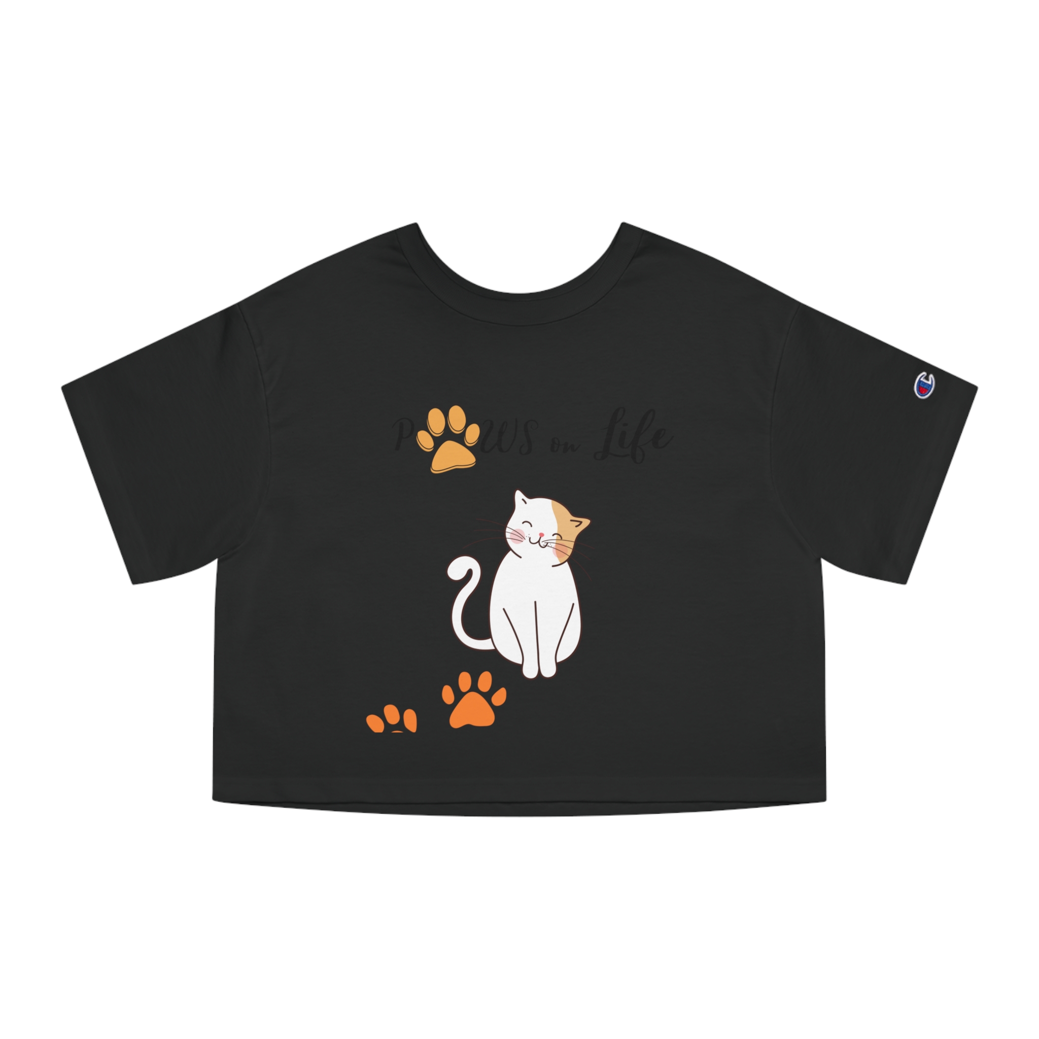 Cat Lover's Paws on Life Cropped T-Shirt, Pet Apparel, Gift for Cat Owners, Cute Cat Tee, Animal Lover Fashion, Cat Lover's Tee - Image 4