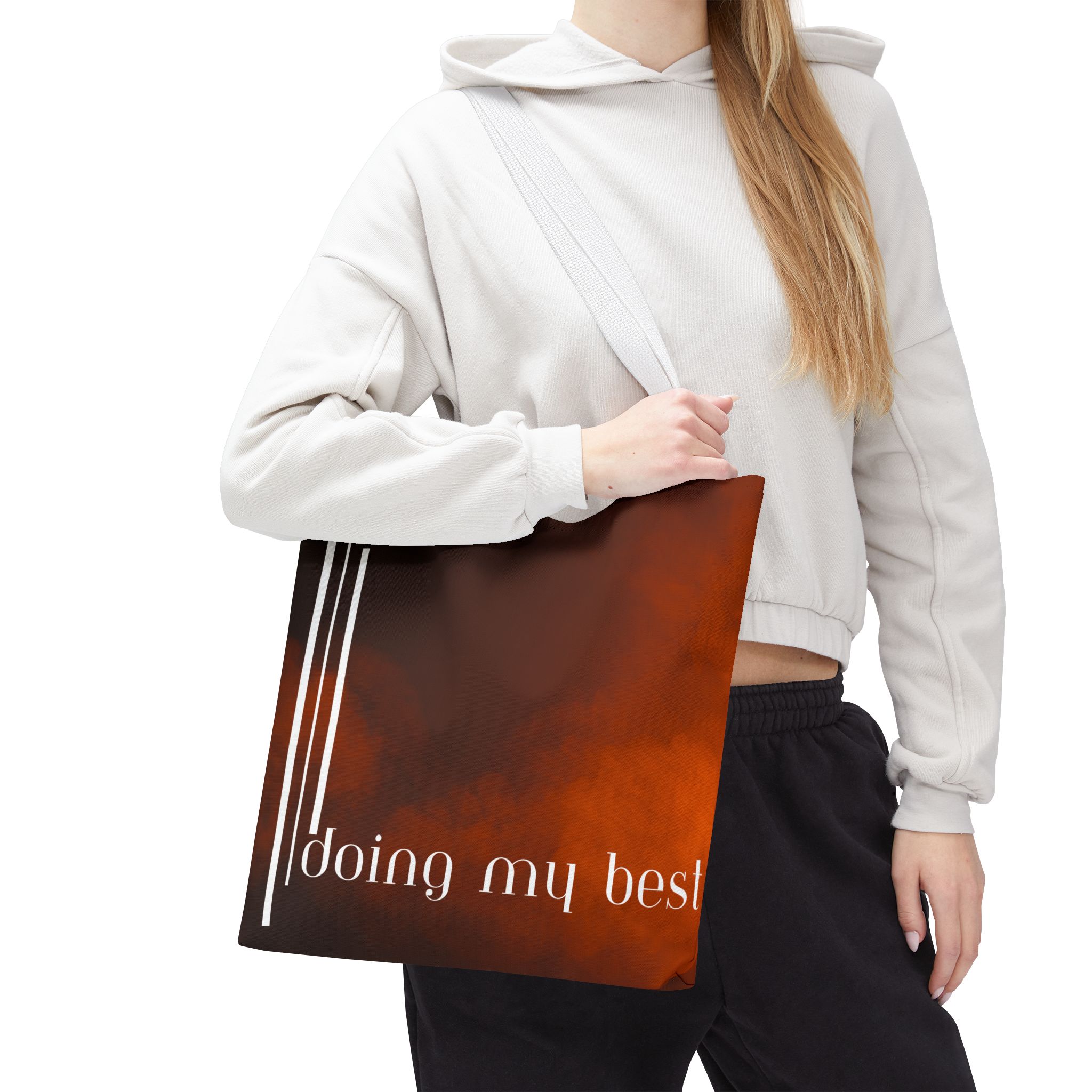 Bohemian Tote Bag - 'Doing My Best' All-Over Print | Eco-Friendly Fashion, Gift for Students, Daily Use, Boho Style, Motivational Bag - Image 14