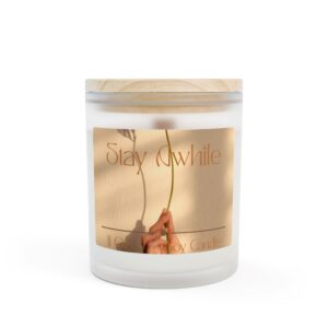 Relaxing Frosted Glass Candle - Stay Awhile, Soy Wax Aromatherapy, Home Décor Gift, Self-Care, Cozy Vibe, Candle Lover's Essential