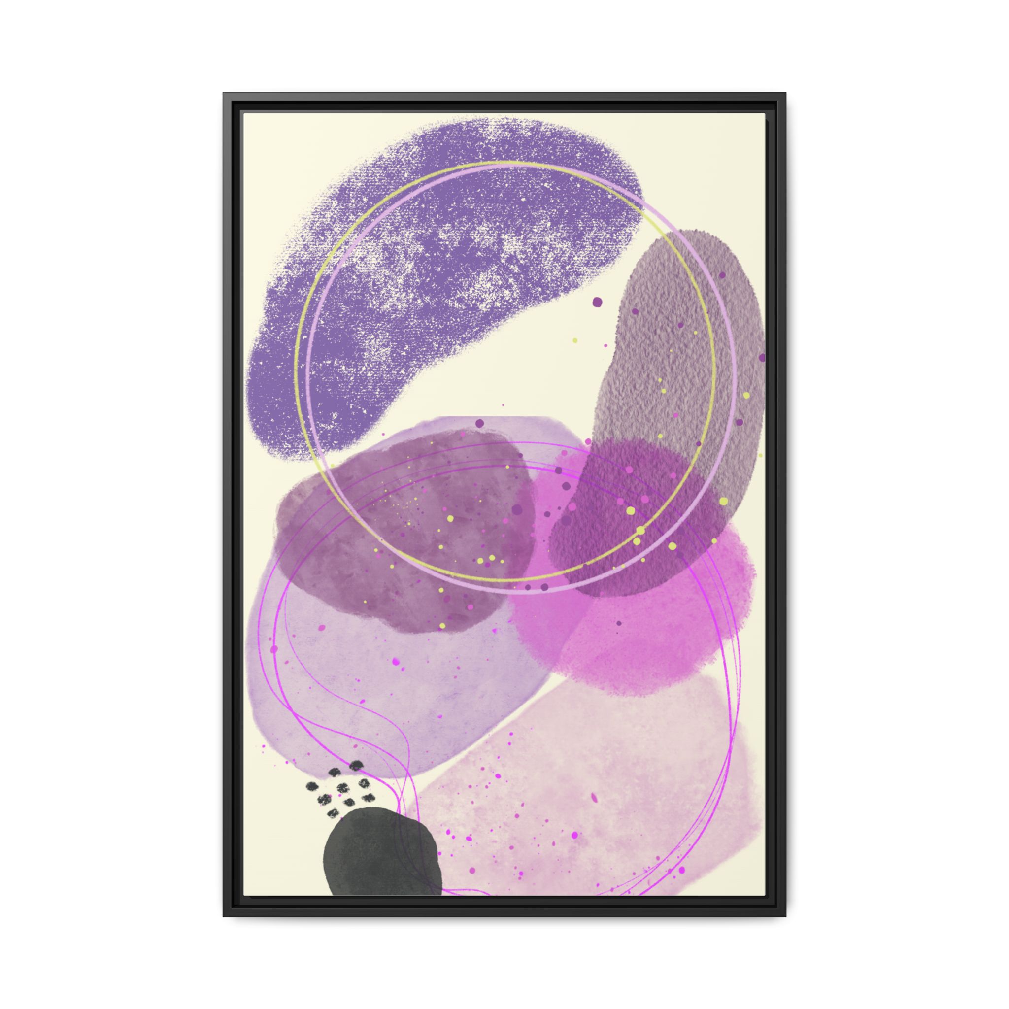 Framed Matte Canvas Art, Abstract Wall Decor, Boho Home Decoration, Stylish Gift for Art Lovers, Modern Living Room Accent