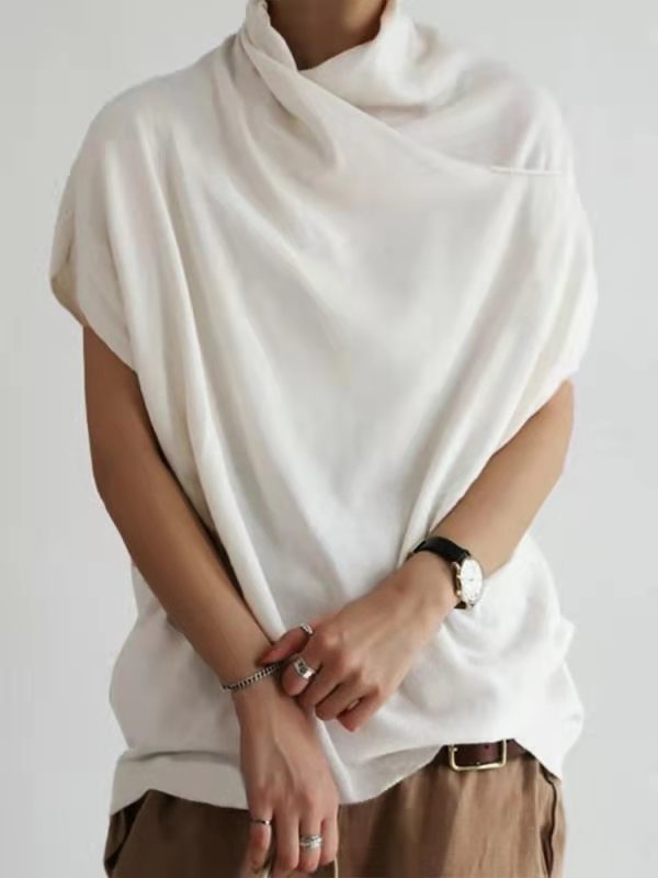 Loose Short Sleeve Batwing Female Shirt - Image 4