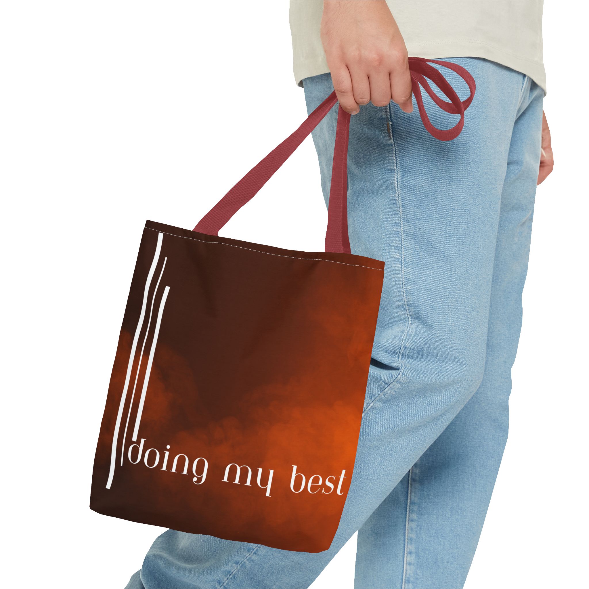Bohemian Tote Bag - 'Doing My Best' All-Over Print | Eco-Friendly Fashion, Gift for Students, Daily Use, Boho Style, Motivational Bag - Image 34