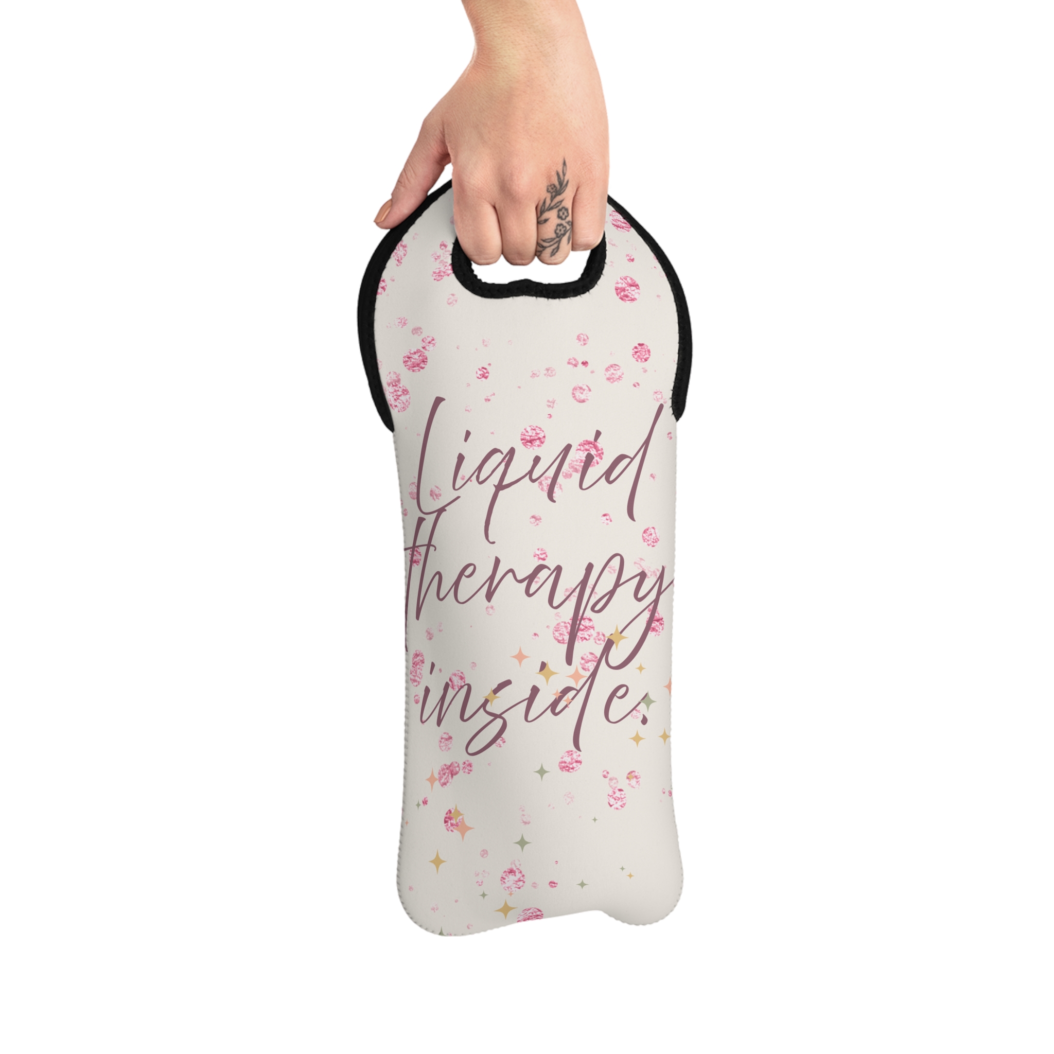 Wine Tote Bag - Liquor Therapy Inside, Cute Gift for Wine Lovers, Bridesmaids, Parties, Picnics, Engagements - Image 3