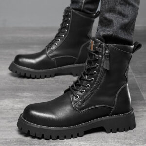 High Top British Style Thick Bottom Fleece-lined Worker Boots