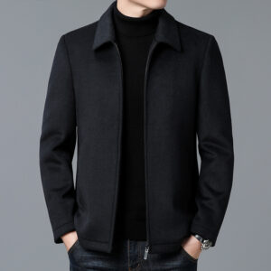 Men's Casual Polo Collar Woolen Coat