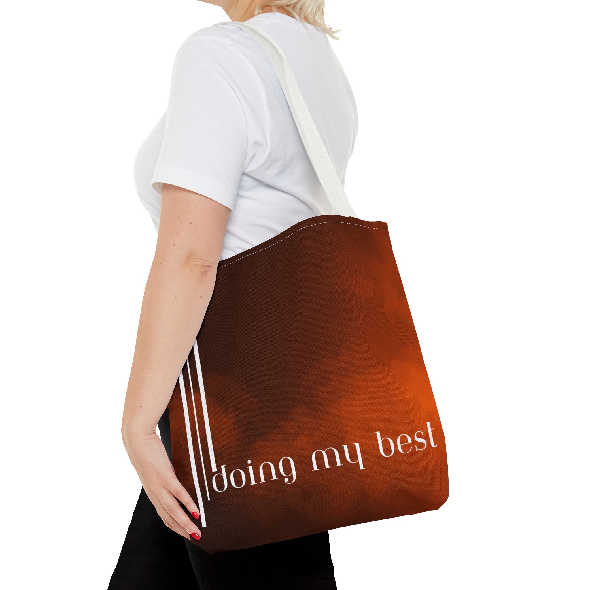 Bohemian Tote Bag - 'Doing My Best' All-Over Print | Eco-Friendly Fashion, Gift for Students, Daily Use, Boho Style, Motivational Bag - Image 12