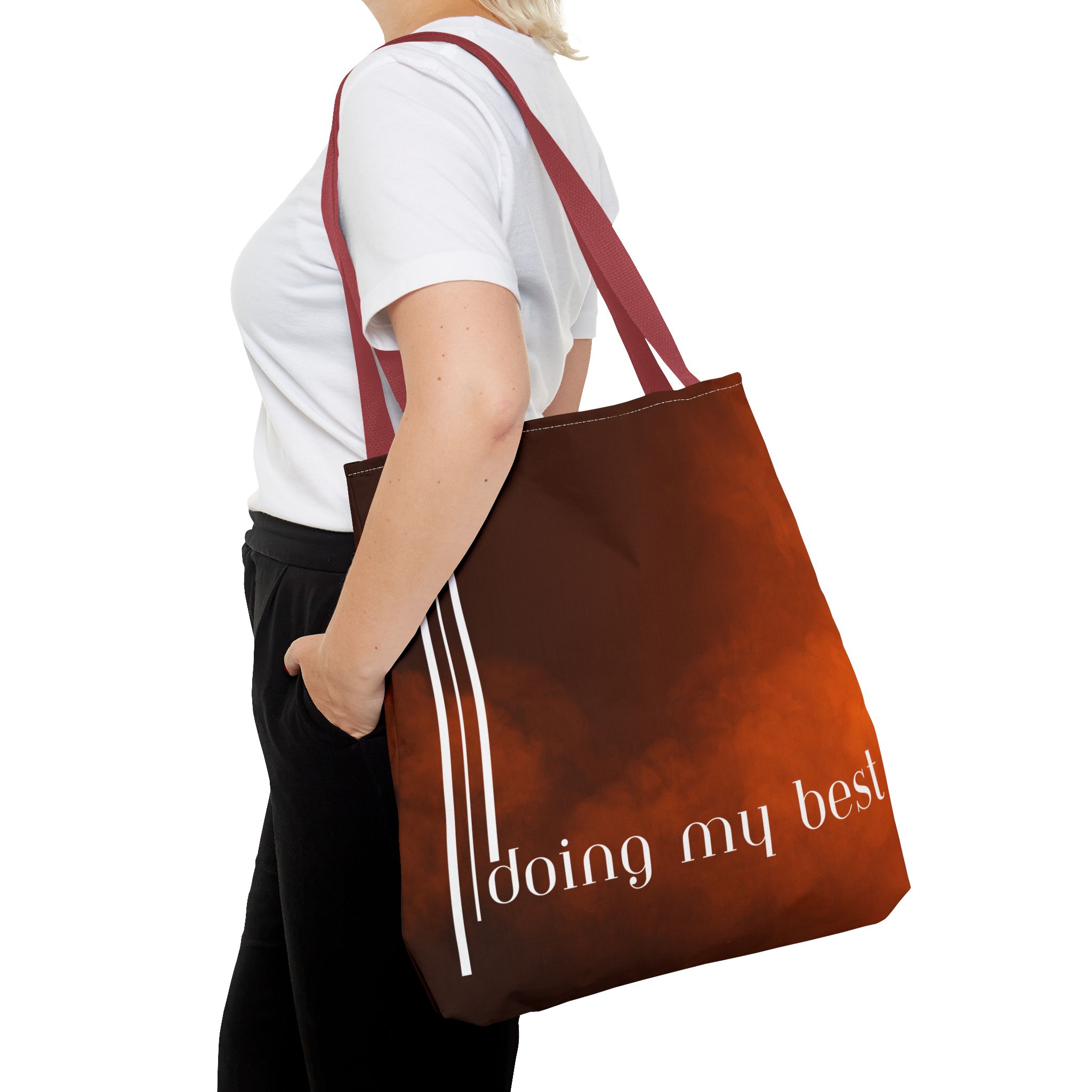 Bohemian Tote Bag - 'Doing My Best' All-Over Print | Eco-Friendly Fashion, Gift for Students, Daily Use, Boho Style, Motivational Bag - Image 39