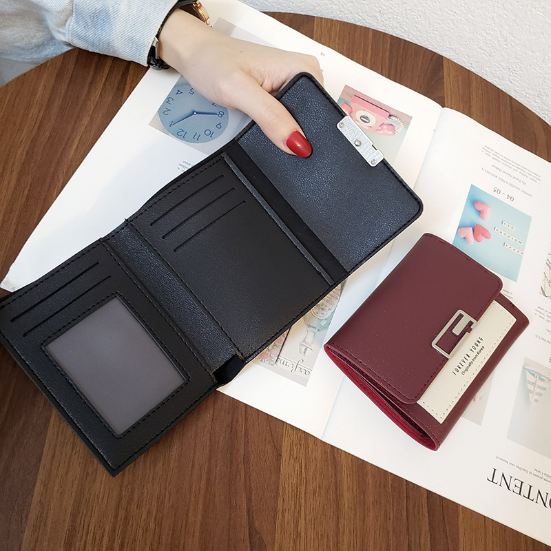 Women's Fashion Simple Folding Clashing Wallet - Image 9