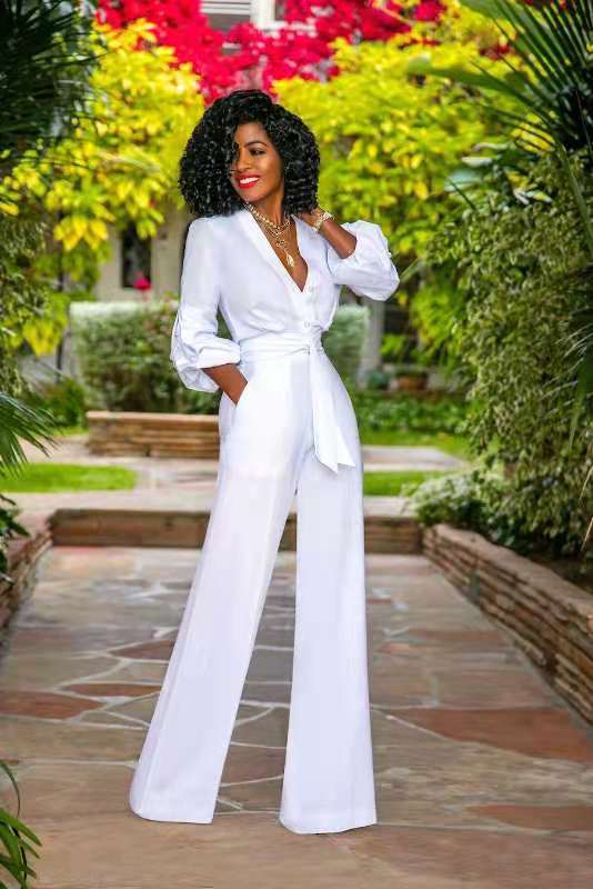 V-neck Long Sleeve One-piece Women Suit - Image 2