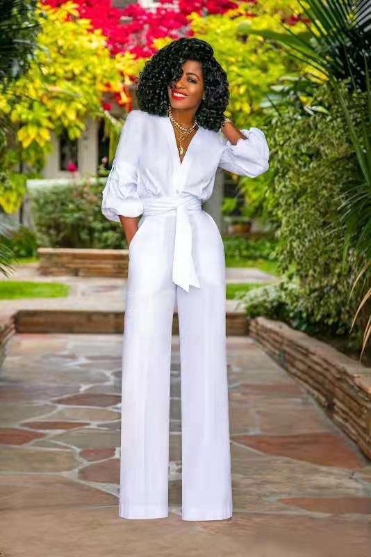 V-neck Long Sleeve One-piece Women Suit - Image 5