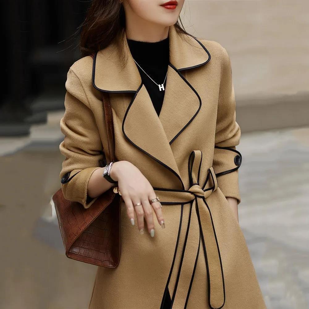 Hand Tied High-grade Woolen Overcoat - Image 4